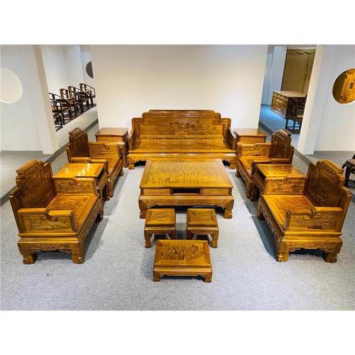 桢楠全中式楠木客厅新款组合古典小