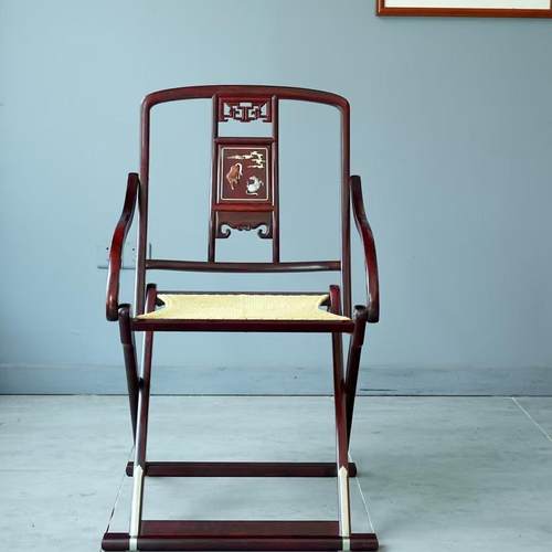 老挝大红酸枝头把交椅明清老料交趾黄檀明式椅定制