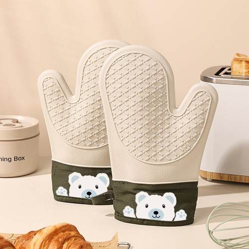 微波炉防烫手套隔热防滑耐高温烤箱烘烤专用防粘防水加厚硅胶手套