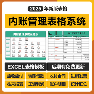 2025财务内账管理Excel表格系统公司财务出纳记账收支登记应收付