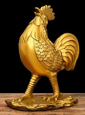 铜鸡摆件黄铜公鸡金鸡元宝鸡家居生肖吉祥物客厅装饰品工艺品摆设