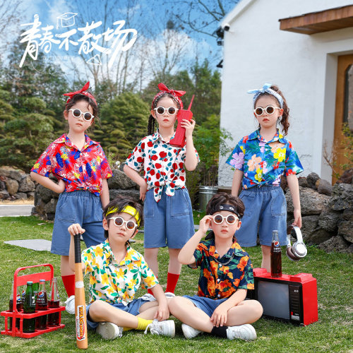六一儿童港风覆古8090年代演出服幼儿园毕业照小学生啦啦队服装