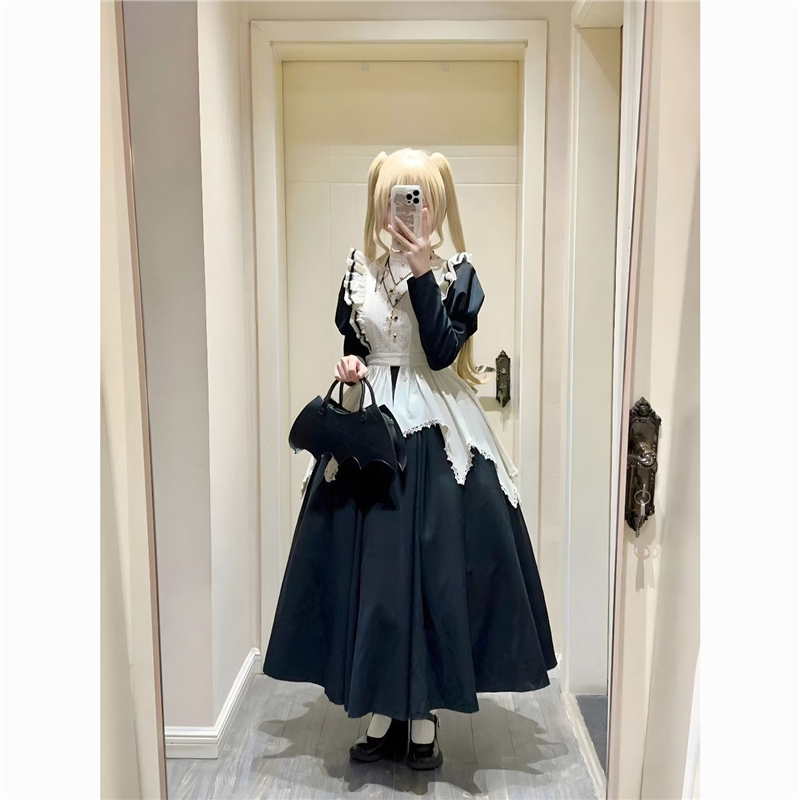 洛丽塔大码4XL200斤连衣裙lolita暗黑长裙修女风大码哥特裙