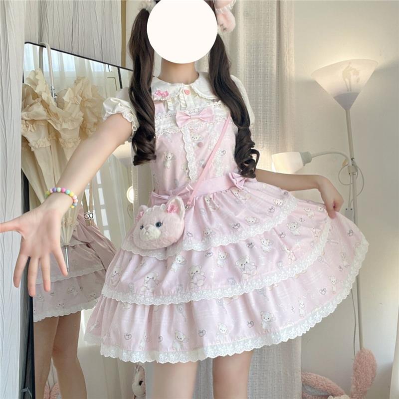糖柿子梦境小熊lolita甜美可爱少女装百搭吊带裙jsk全款现货