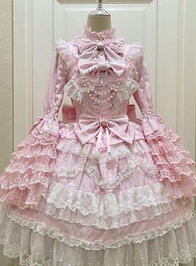 韩菇凉~原创设计Lolita洋装华丽花嫁jsk吊带连衣裙女
