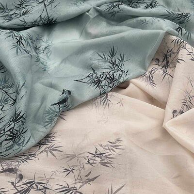 【竹林】仿天丝棉布料新中式国风汉服裙料旗袍服装面料彩印装饰布