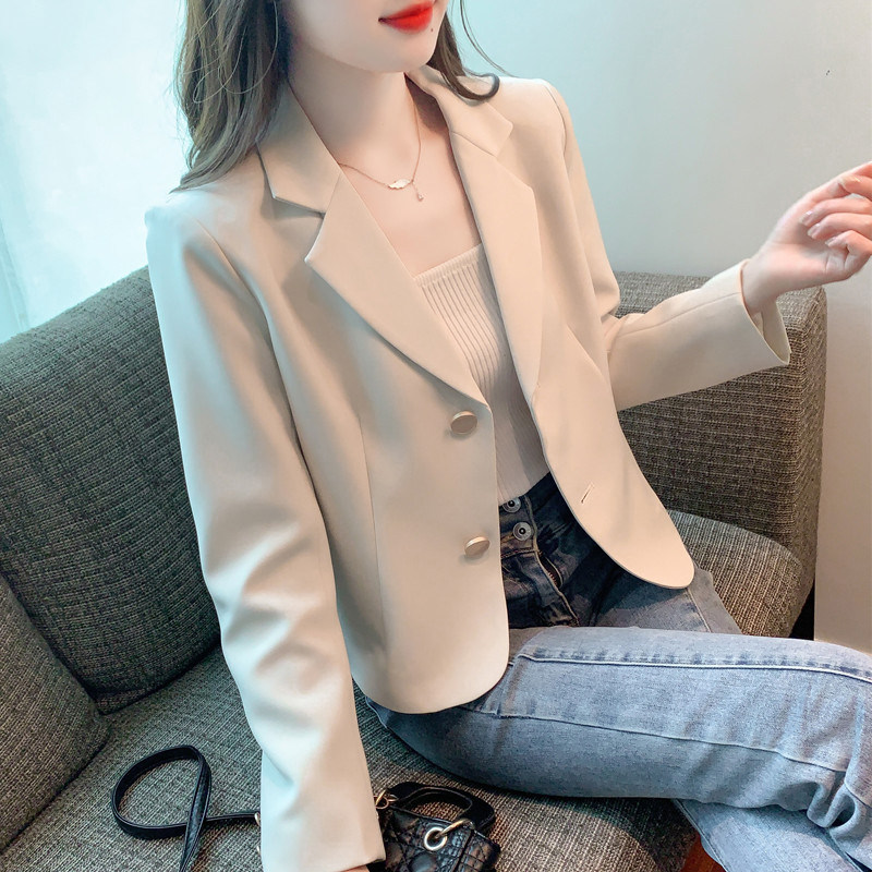 小个子短款休闲 西装外套女春秋季高级感法式气质显瘦长袖西服上
