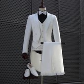 表演礼服套装 2024年男士 白色燕尾服修身 团队艺考大合唱舞台演出服