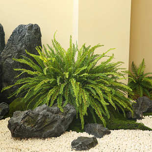 仿真石头室内景观石造景户外青苔大型假山玻璃钢苔藓假石头道具