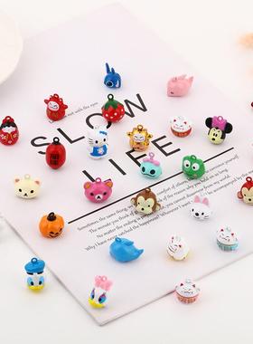 现货小号卡通玉兔铃铛动物造型铃铛铜铃铛宠物项圈钥匙扣diy配件