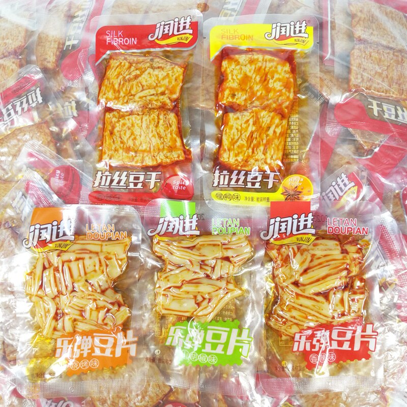 润进拉丝豆干乐弹豆片山胡椒香辣烧烤味嘿鸭味办公室小包豆腐粉皮