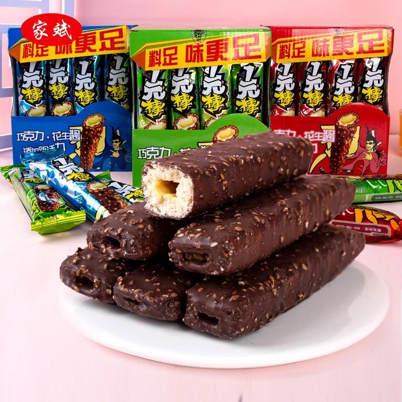 可可林一元棒22g巧克力夹心米果棒膨化棒休闲零食即（代可可脂）