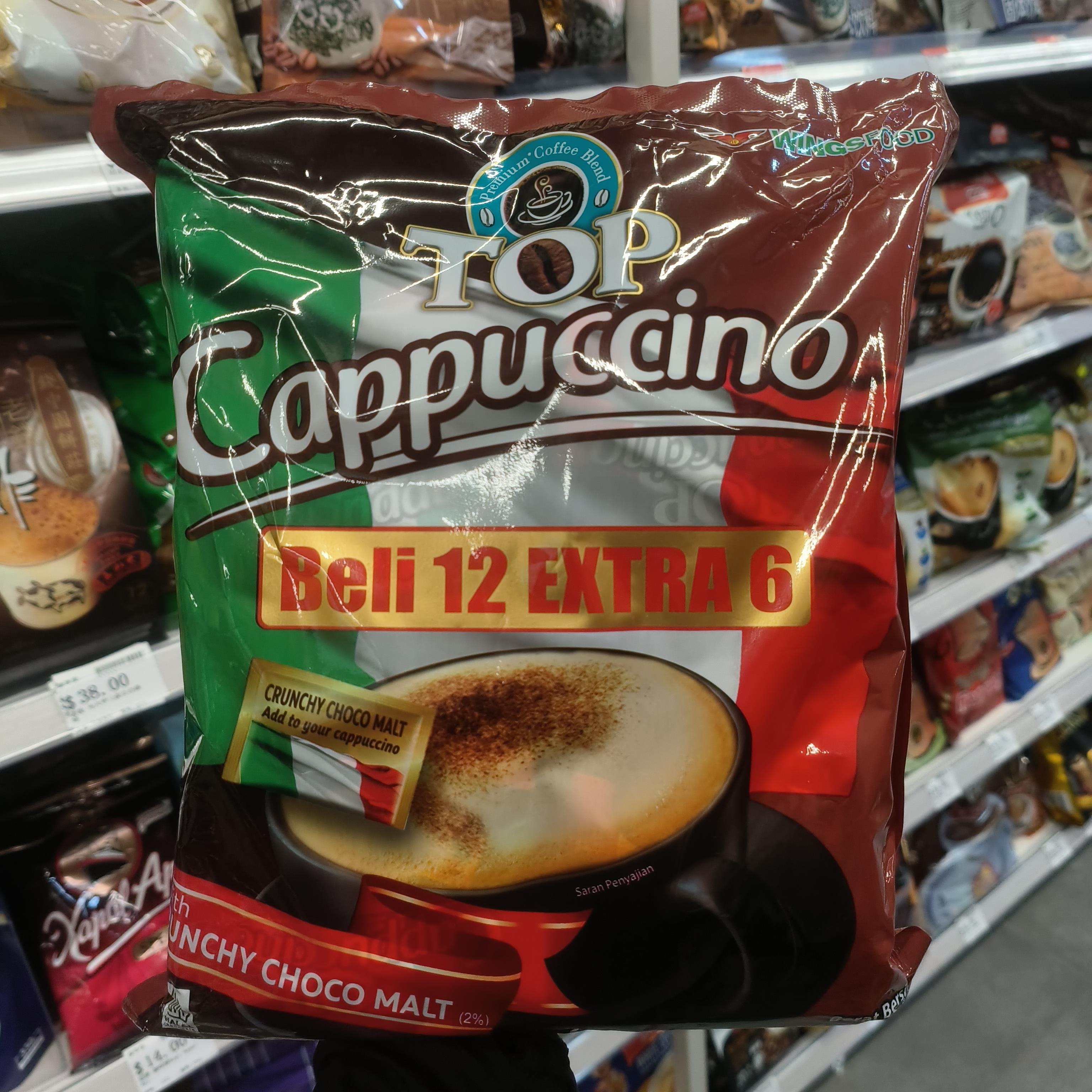 印尼原装进口TOP卡布奇诺咖啡速溶三合一咖啡粉饮品