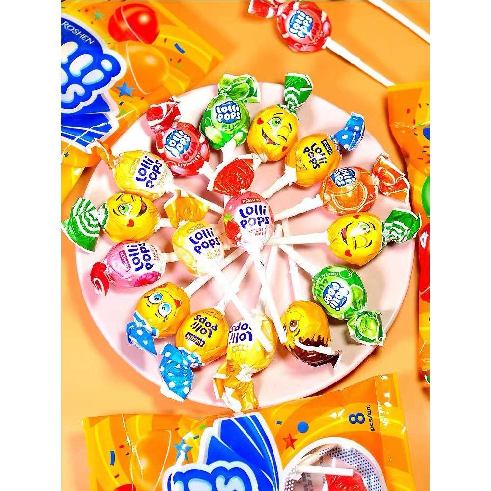 俄罗斯进口多口味酸乳棒棒糖浓缩果汁儿童礼物新年糖果满39元包邮