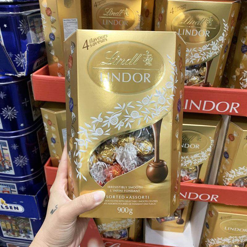 现货加拿大Lindt Lindor瑞士莲软心夹心巧克力球4种口味盒装900g