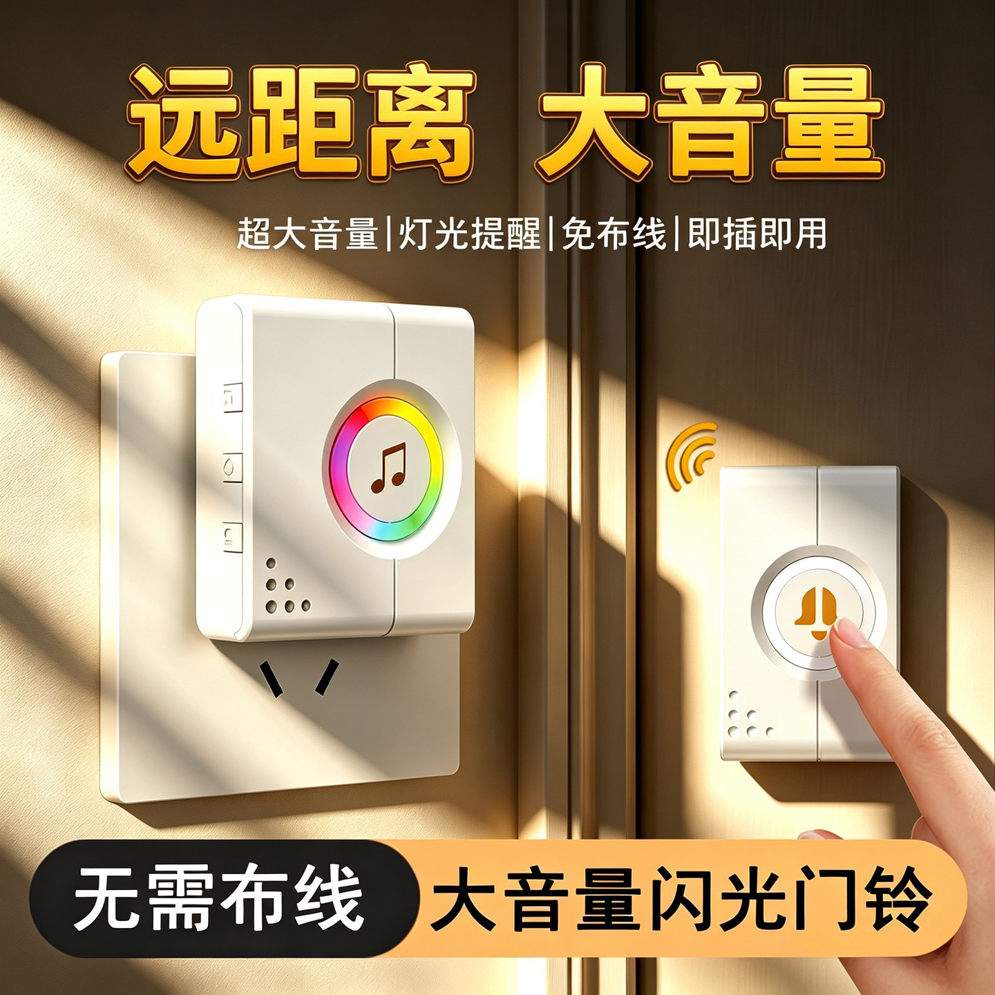 力持无线门铃家用远距离大音量