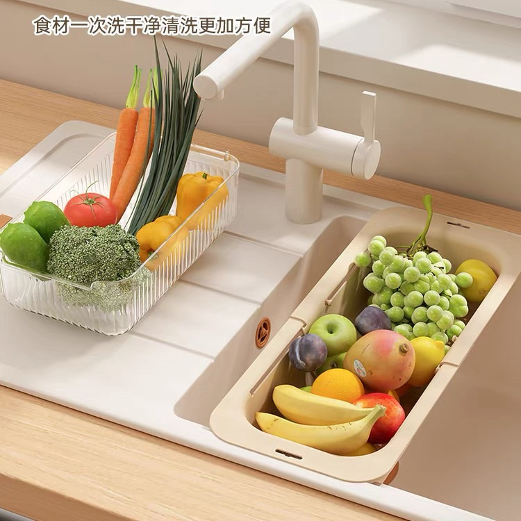 【食品级】可伸缩篮洗菜盆沥水篮