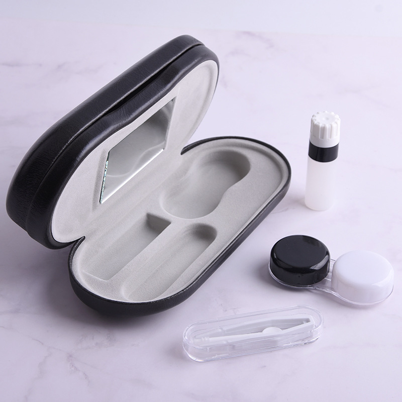热销双层两用眼镜盒手工隐形美瞳