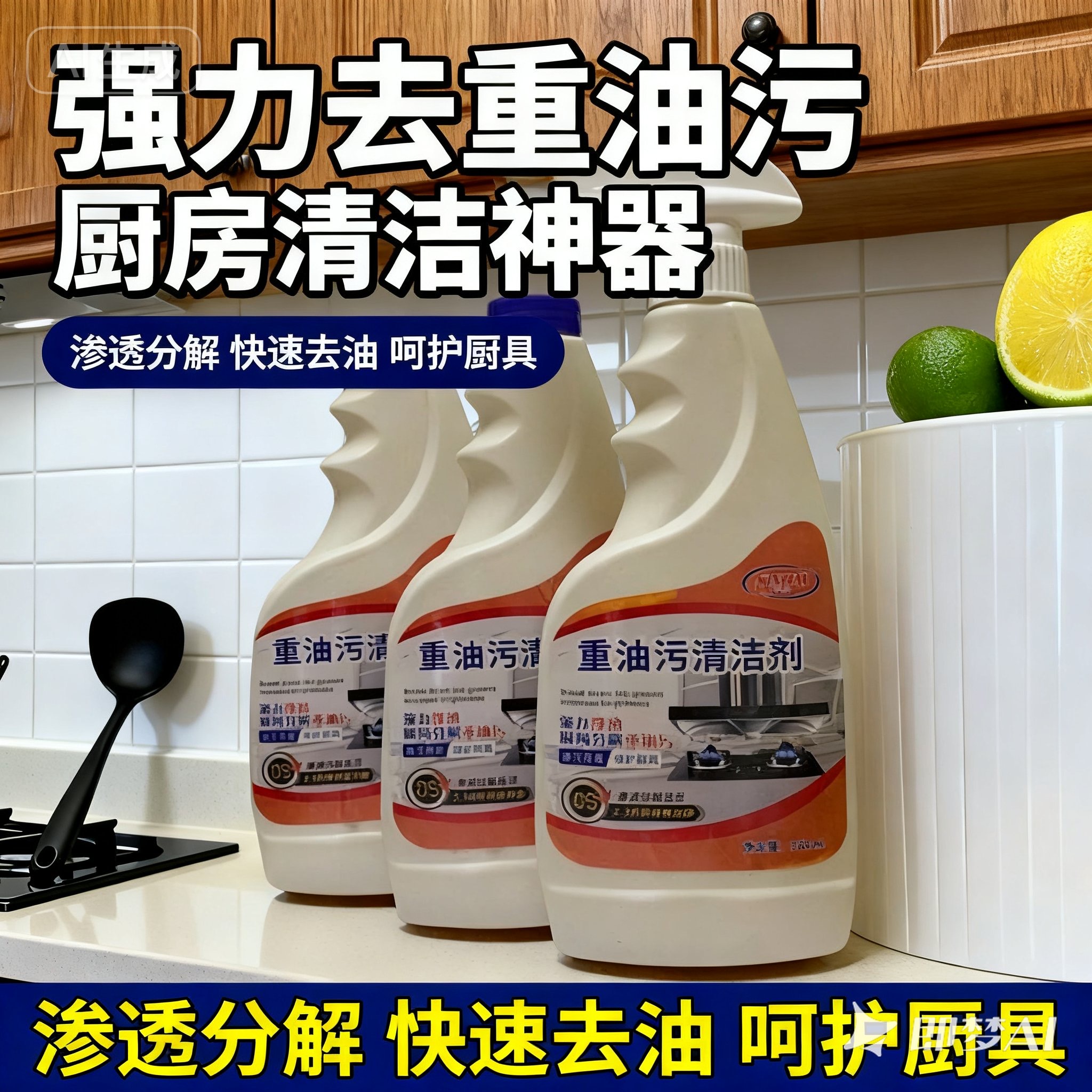 重油污清洁剂厨房去油污强力清洗剂油烟机灶台去污渍神器