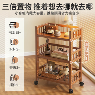 置物架落地多层收纳零食储物柜移动小推车家用厨房火锅多功能架子