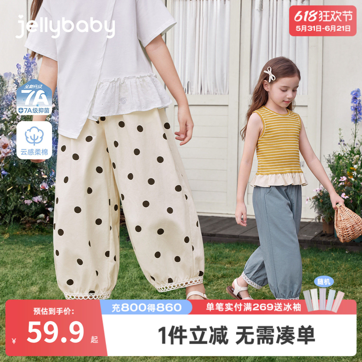 儿童休闲裤春夏新款宝宝童装夏季中大童灯笼长裤夏装宽松女童裤子