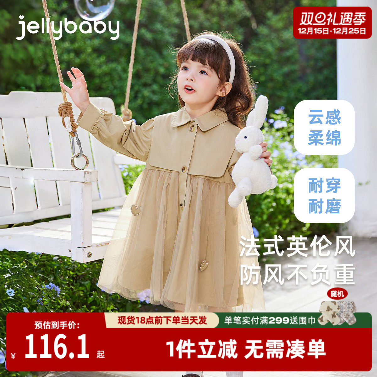 女童风衣外套春秋宝宝秋装英伦风衣服小女孩洋气开衫儿童秋款上衣