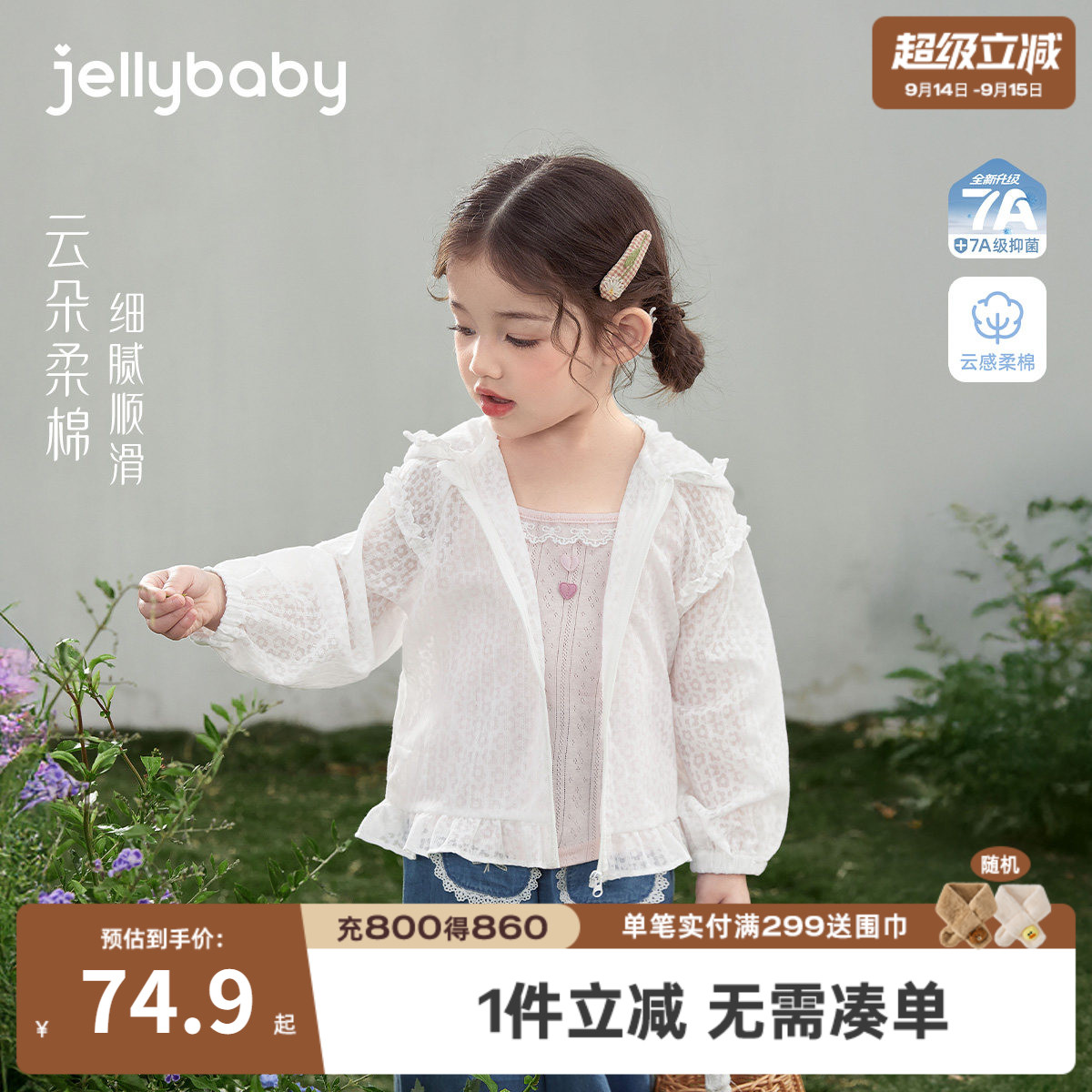 女童夏季新款透气薄款长袖外套图片