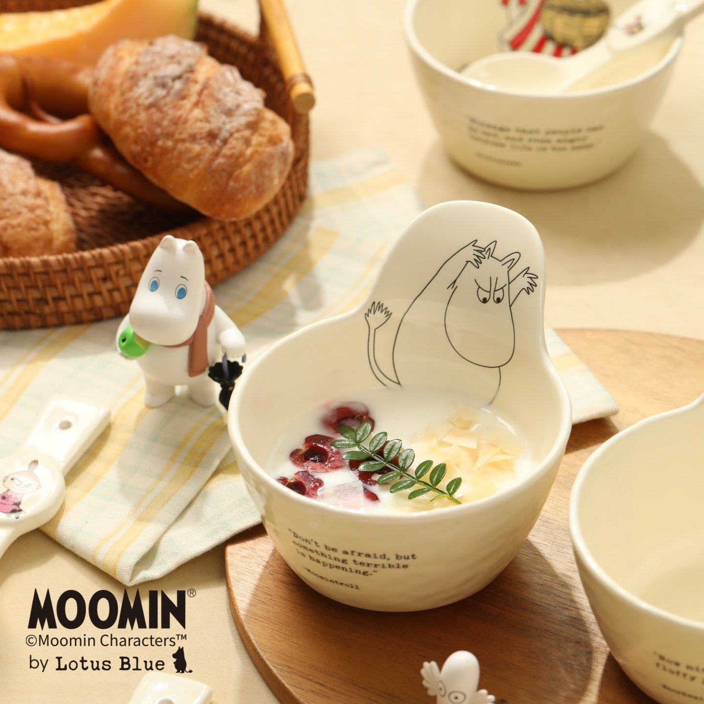 moomin姆明官方手柄碗漂亮碗女生高颜值陶瓷餐具套装可爱儿童饭碗
