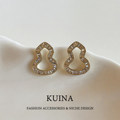 葫芦精致设计师小巧耳钉女人味百搭轻奢高级感耳饰纯银针独特耳环