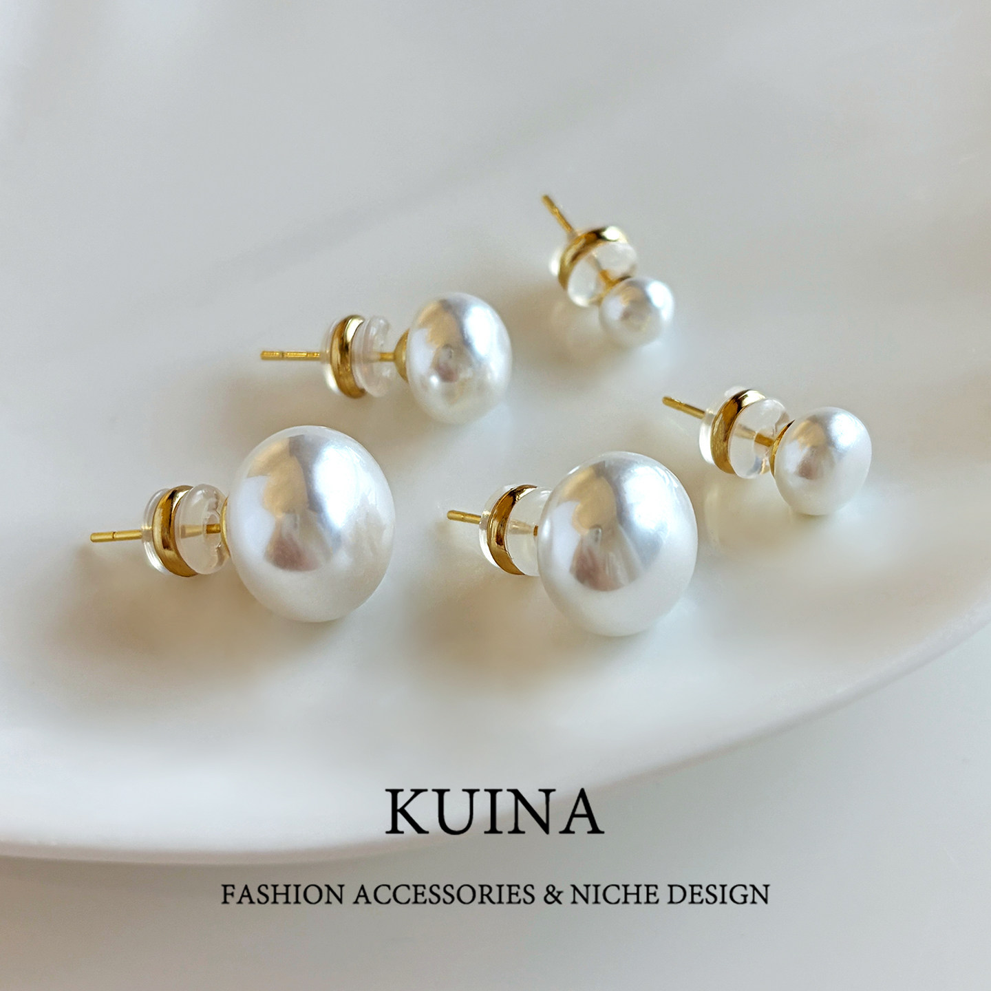 白色珍珠耳钉女法式气质馒头珠纯银针耳环新款轻奢高级感百搭耳饰,饰品/流行首饰/时尚饰品新,耳钉,淘宝优惠券,粉丝福利购,淘宝优惠卷