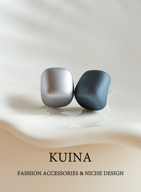 撞色珐琅小方糖耳钉女新款小众轻奢纯银针耳环高级感蓝色百搭耳饰