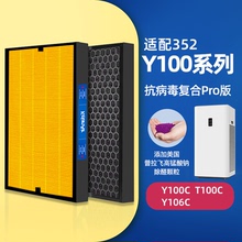 可蓝芯芯适配352空气净化器Y100C/T100C/Y106C/X80/X83滤芯过滤网