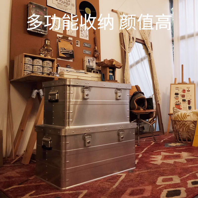 户外露营铝镁合金收纳箱大容量整理箱后备箱P收纳箱车载车顶储物