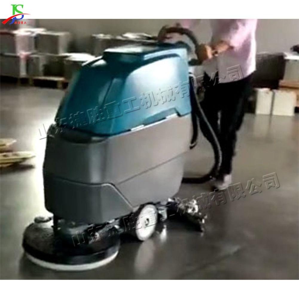 盘671式半自动扫地机油漆地面刷洗吸手污一体机电动推刷式洗地机
