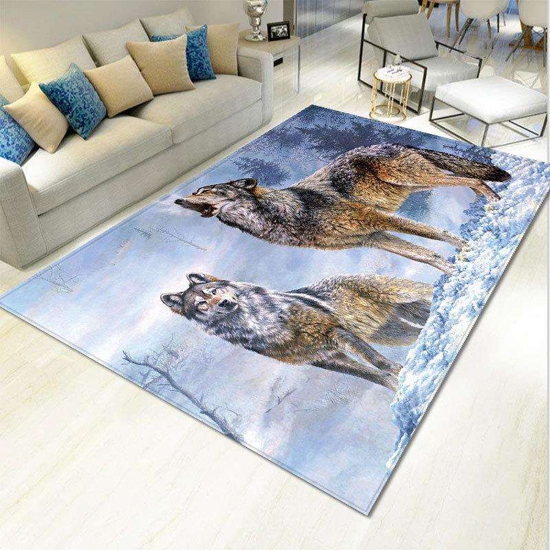 LANG1高清狼大毯卧书房儿童室行爬垫床边满铺跨地境电商可一键铺