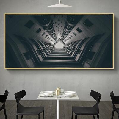 现凝注视16360风角代简建筑装饰画大幅工业办公室挂画横幅别墅约