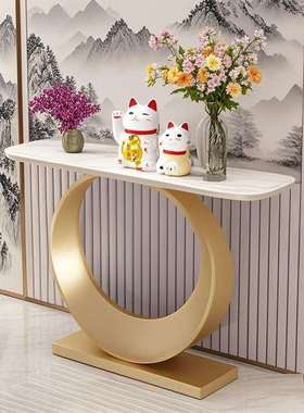轻奢意式玄关22119桌奢端意景岩板式入户玄关轻奢客厅轻摆件落台