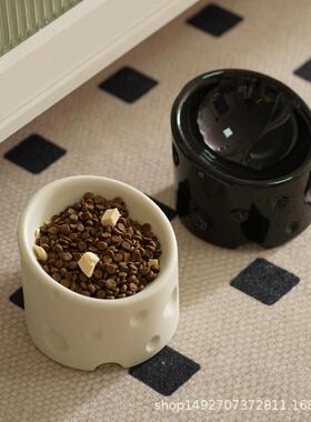 护跨境宠物用24475品颈宠物碗陶瓷奶酪斜口食猫盆咪碗防打翻喝水