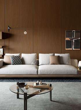康利棉麻纳艺沙发客34747厅意式布极简沙发现可代拆洗直排悬浮式