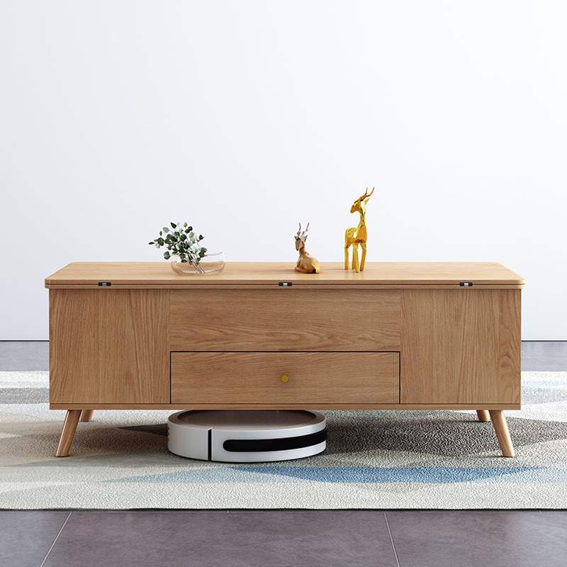 ft原木多功能升降茶几变餐桌两用带凳饭桌客厅小户型实木折叠小茶