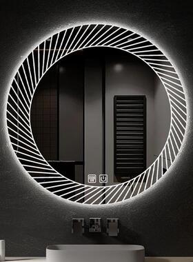 打圆形智能浴室镜卫生间壁墙镜挂子触摸除能雾多功带孔灯93922化