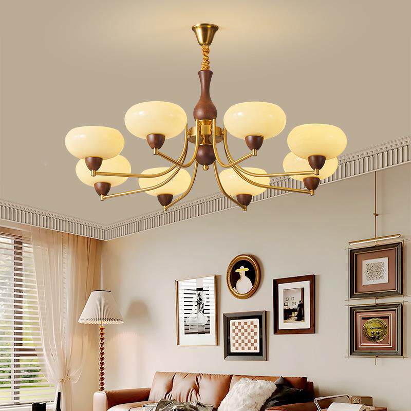 法式中古客厅吊大455厅美式灯古实木餐厅主卧室设计师202款5复新