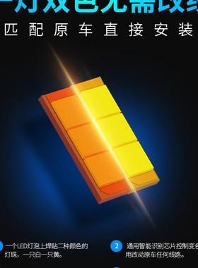 汽车前织大灯D双H1H7H4色温编带散热H1H4H7119H00白光黄光LE汽车