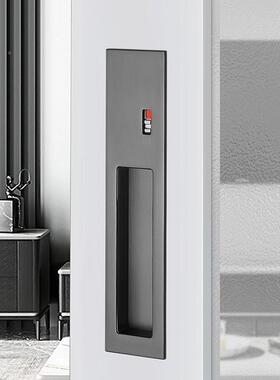 移门门锁室内推拉新款卫嵌入式暗拉手生间厨房平移锁YM01木门锁钩