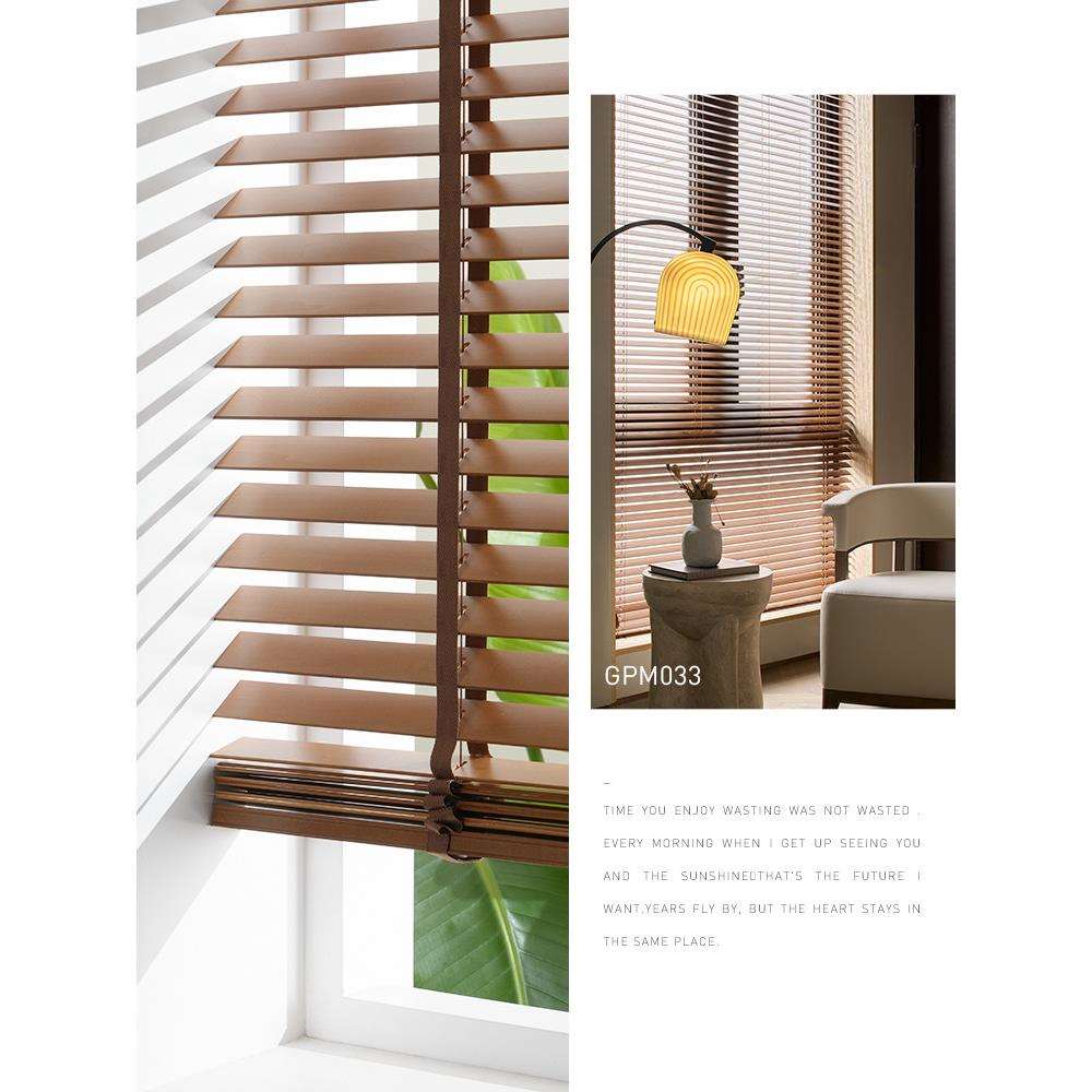 I9KE家用实木百窗木窗帘办公室F75HT8SM书房客厅餐厅遮质光遮阳电