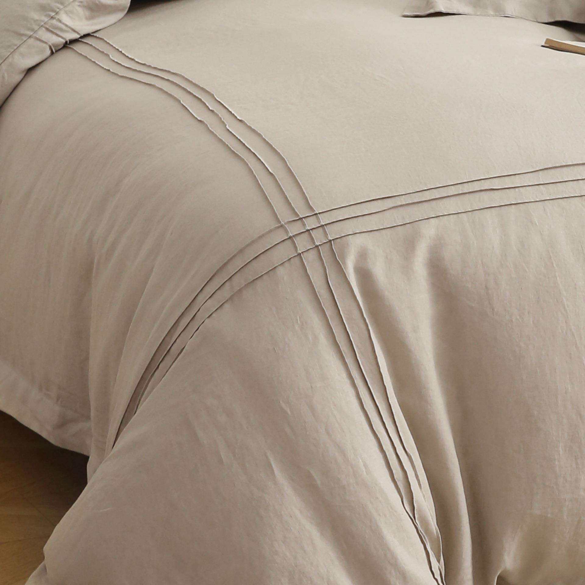 裕麻泰源纯色亚麻床品雨露四件简套汉麻被套床单境约风床EEO上用