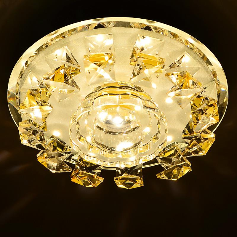 创意现代led水晶过道灯走廊灯玄关灯门顶灯暖白光调色吸顶灯G058