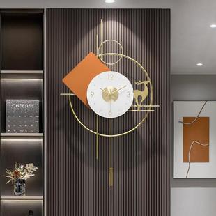 网红钟表现代简约大气挂墙时钟个性创意挂钟客厅家用时尚北欧轻奢