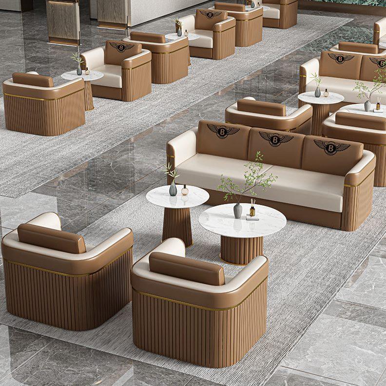 休息区接待沙发大堂商务美容院会客轻奢组合洽谈桌椅茶几休闲酒店