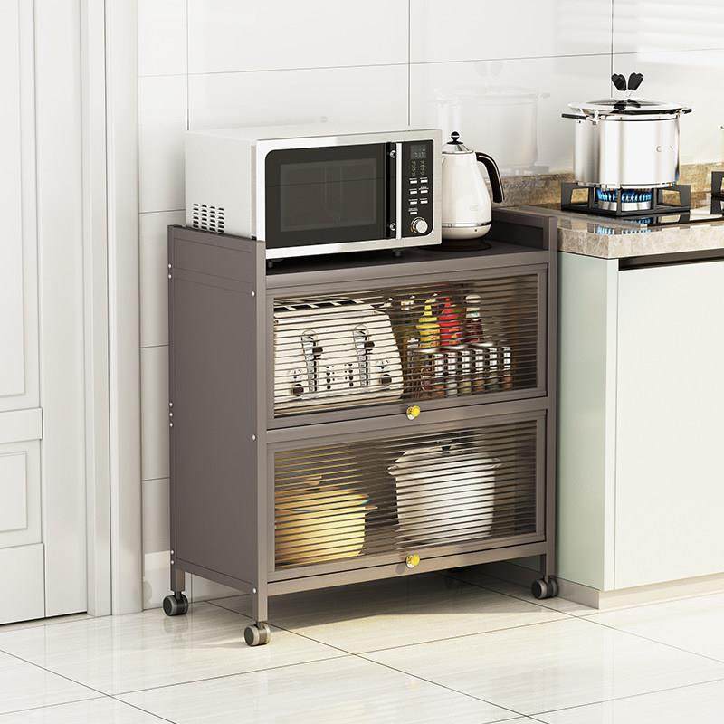 厨房置物架多层落地柜子收纳柜带门多功能家用微波炉烤箱收纳整体,厨房/烹饪用具,厨房置物架/置物柜/角架,淘宝优惠券,粉丝福利购,淘宝优惠卷